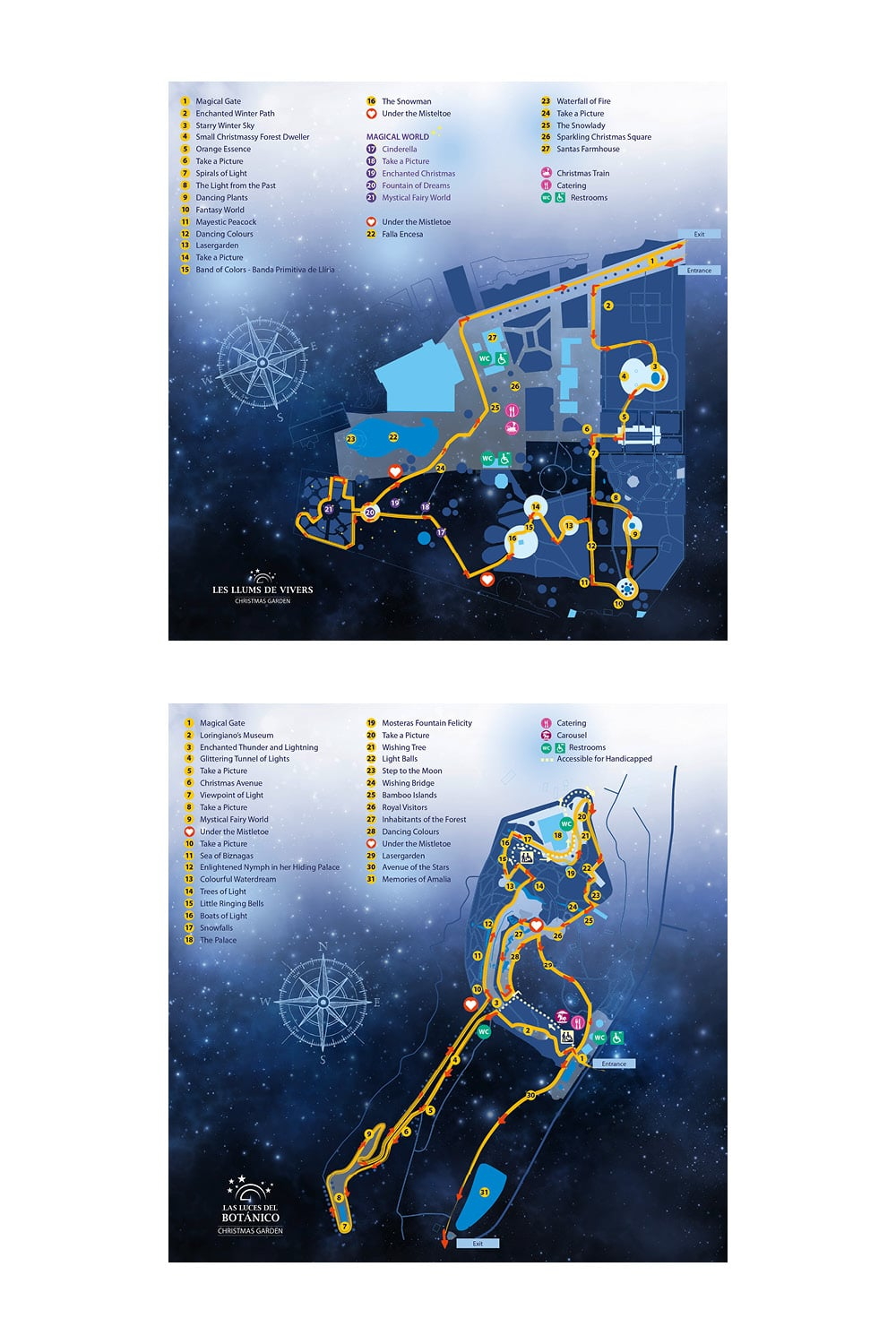 Christmas Garden Leitsystem Landkarten-Design Valencia, Malaga