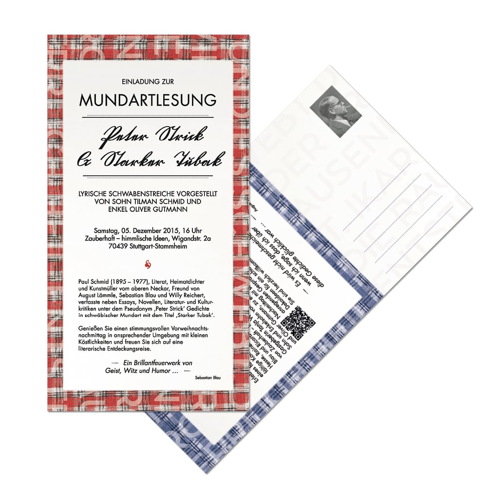 Konzept Design Einladung Karte Lesung Event Buchtitel